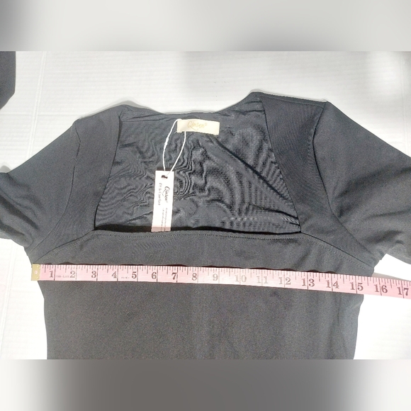 QINSEN Womens Sexy Square Neck Long Sleeve Full Length Bodycon Stretch Size XL - Picture 8 of 12